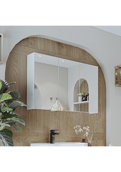 Banyo Dolabı Kulpsuz 3 Kapaklı Mdf 90 Cm Aynalı Banyo Üst Dolabı Mat Beyaz Banyo Dolabı Kulpsuz 3 Kapaklı Mdf 90 Cm Aynalı Banyo Üst Dolabı Mat Beyaz