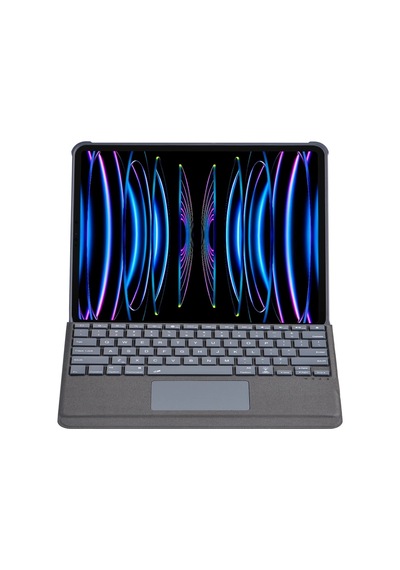 Mey İthalat T5509d İpad Uyumlu Pro 12.9 2022 Kılıf Palermo Ledli Klavyeli Standlı Tablet Kılıfı - Siyah