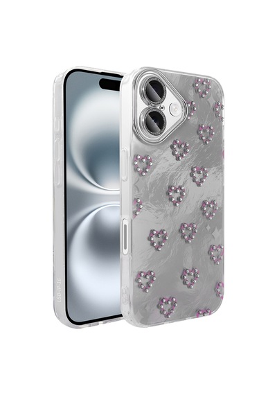 Apple Uyumlu iPhone 16 Kılıf Kamera Korumalı Figürlü Zore Ponti Silikon Kapak - Beyaz Beyaz