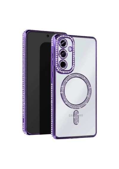Mey İthalat Samsung Uyumlu Galaxy A17 5g Joke Simli Magneticsafe Kılıf - Derin Mor