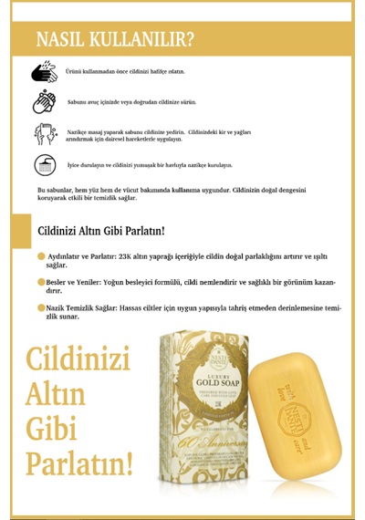Nesti Dante Luxury Gold Soap 23K Lüks Altın Sabun 250 G