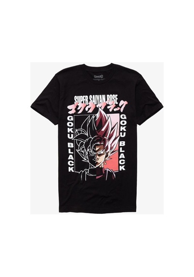 Noıssey Kırmızı Etiket Gala Dragon Ball Super Saiyan Rose Goku Black T-shirt 06472 Siyah