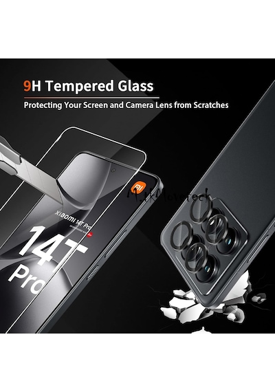 Xiaomi Mi 14t Pro Kamera Koruma Lens Koruyucu Cam + Ekran Cam Set