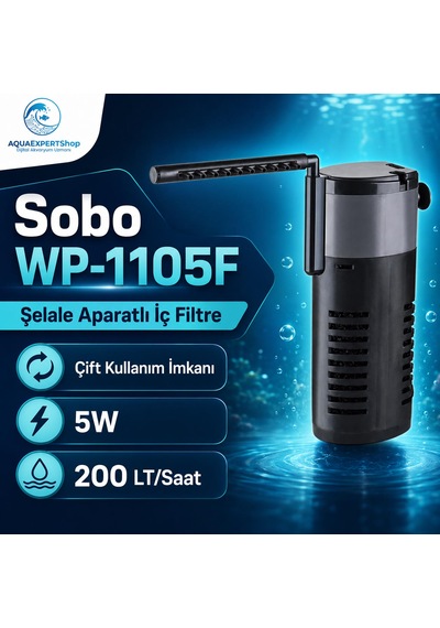 Sobo Wp-1105f Şelale Aparatlı İç Filtre - Çift Kullanım İmkanı - 5w 200 Lt/saat