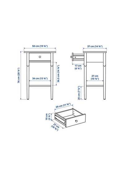 Ikea Blastasen Komodin, Siyah, 50x37x76 Cm