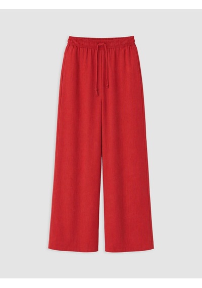 Lcw Modest Kırmızı Beli Lastikli Kadın Geniş Paça Pantolon