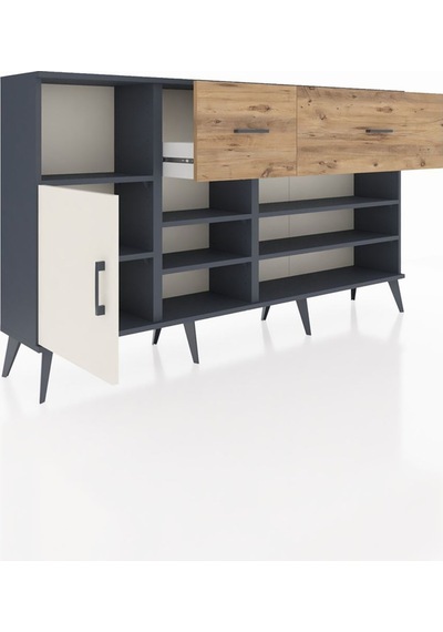 Arges Konsol 6 Raflı 2 Çekmeceli Tek Kapaklı 176x30x99 Antrasit-aytaşı/çam Aytası/atlas Çam - Antrasıt Arges Konsol 6 Raflı 2 Çekmeceli Tek Kapaklı 176x30x99 Antrasit-aytaşı/çam Aytası/atlas Çam - Antrasıt
