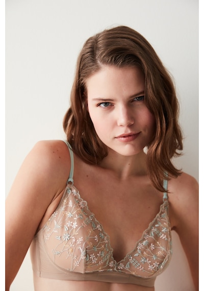 Glam Broderie Sütyen Latte