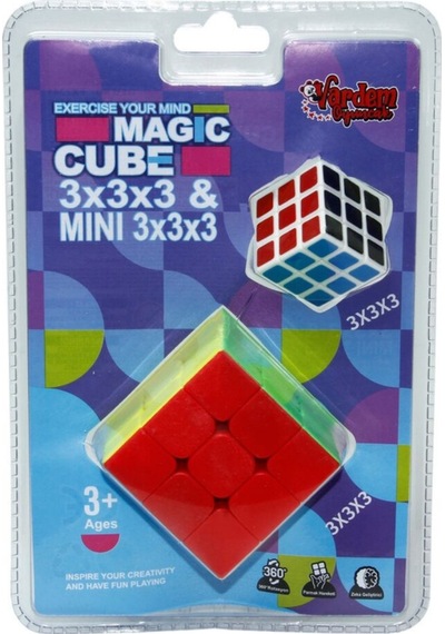 2'li Zeka Küpü Seti - Standart 3x3x3 & Mini 3x3x3 - Hızlı Dönen Etiketsiz Eğitici Akıl Oyuncağı