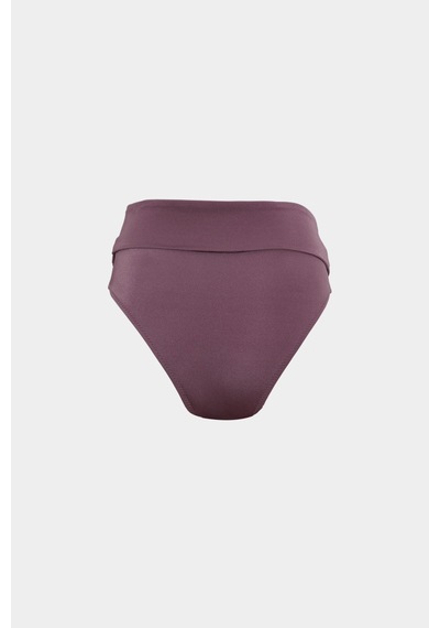 Açelyaokcu Premium Yüksek Bel Metıs Fit Kadın Bikini Altı Mürdüm