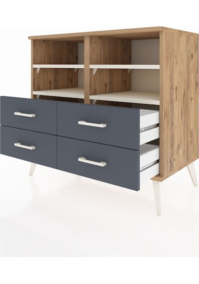 Hyperion Şifonyer 4 Raflı 4 Çekmeceli 88x44x80 Çam-aytaşı/antrasit Aytaşı/antrasit Hyperion Şifonyer 4 Raflı 4 Çekmeceli 88x44x80 Çam-aytaşı/antrasit Aytaşı/antrasit