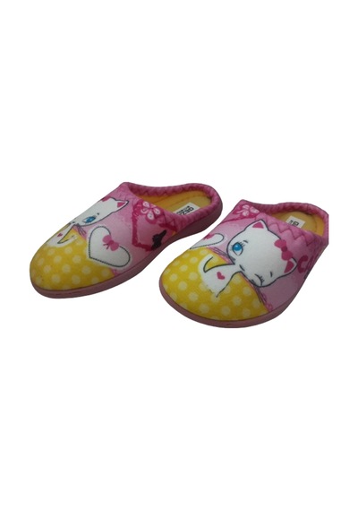 Gezer Kız Çocuk Pembe Sarı Kedi Figürlü Ev İçi Terlik Pembe - Sarı Gezer Kız Çocuk Pembe Sarı Kedi Figürlü Ev İçi Terlik Pembe - Sarı