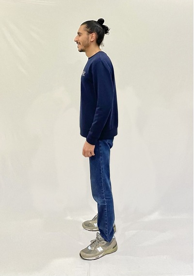 Erkek Bisiklet Yaka Rahat Kalıp 3 İplik Kalın Californıa Baskılı Sweatshirt Spr24sw32 NAVY