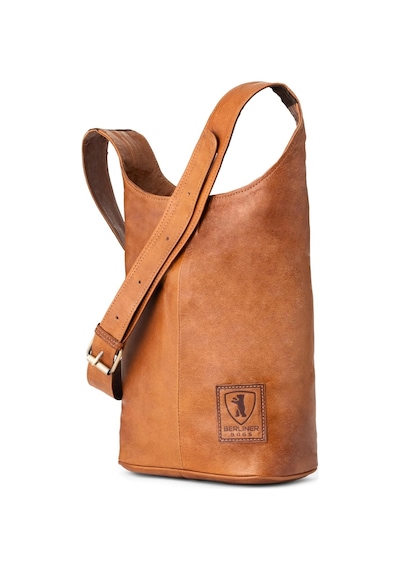 Berliner Bags Emilia 2.0 Deri Omuz Çantası Kadın Vintage Kahverengi El Çantası