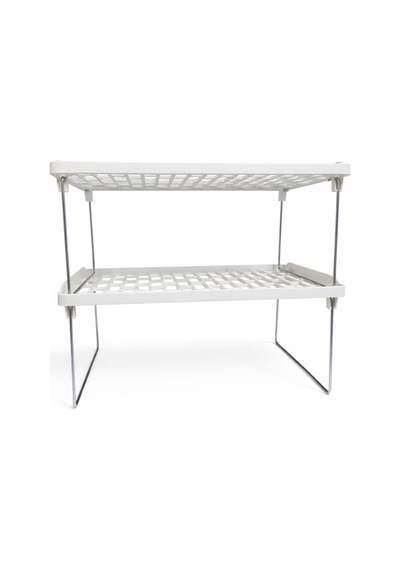 Modern Mutfak Rafı Metal Ayaklı Çok Amaçlı Organizer 2 Adet Beyaz