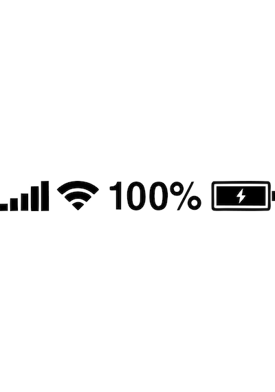Batarya Pil Wifi Icon Oto Sticker 17x17 Cm Siyah