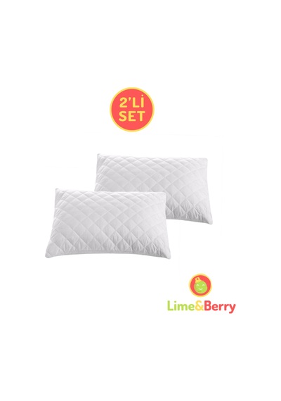 Lime&berry 2'li Set Yastık Koruyucu, Kapitone Desenli Yastık Alezi, 50 X 70 Cm Beyaz