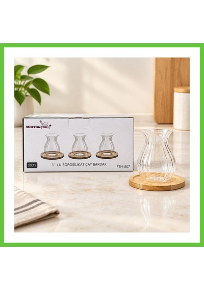 Bezos Bambu Tabaklı Çay Bardağı Dmc Çok Renkli