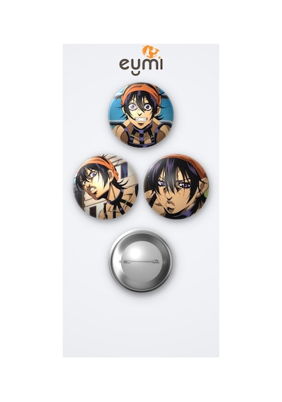 Jojo Animesi Narancia Ghirga 3'lü Metal Rozet Seti 58mm İğneli Buton Çanta Yaka Rozeti Çok Renkli
