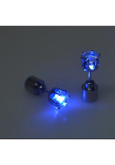 Led Işıklı Kristal Küpe Mavi 