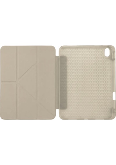 Ps Apple Uyumlu iPad A16 / 10.9 10. Nesil Tri Folding Standlı Kılıf - Bej Kapaklı Kılıf
