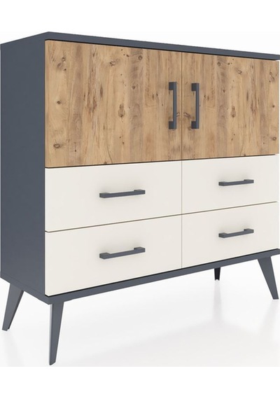 Arges Şifonyer 2 Raflı 4 Çekmeceli 2 Kapaklı 88x30x80 Antrasit-çam/aytaşı Çam/aytaşı Arges Şifonyer 2 Raflı 4 Çekmeceli 2 Kapaklı 88x30x80 Antrasit-çam/aytaşı Çam/aytaşı