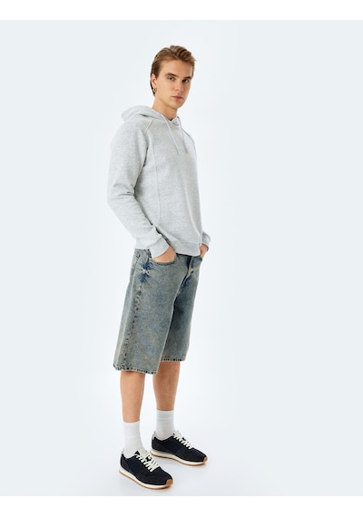 Koton Reglan Kollu Pamuk Karışımlı Kapşonlu Şardonlu Dikiş Detaylı Basic Hoodie Gri 5wam70261mk Koton Reglan Kollu Pamuk Karışımlı Kapşonlu Şardonlu Dikiş Detaylı Basic Hoodie Gri 5wam70261mk