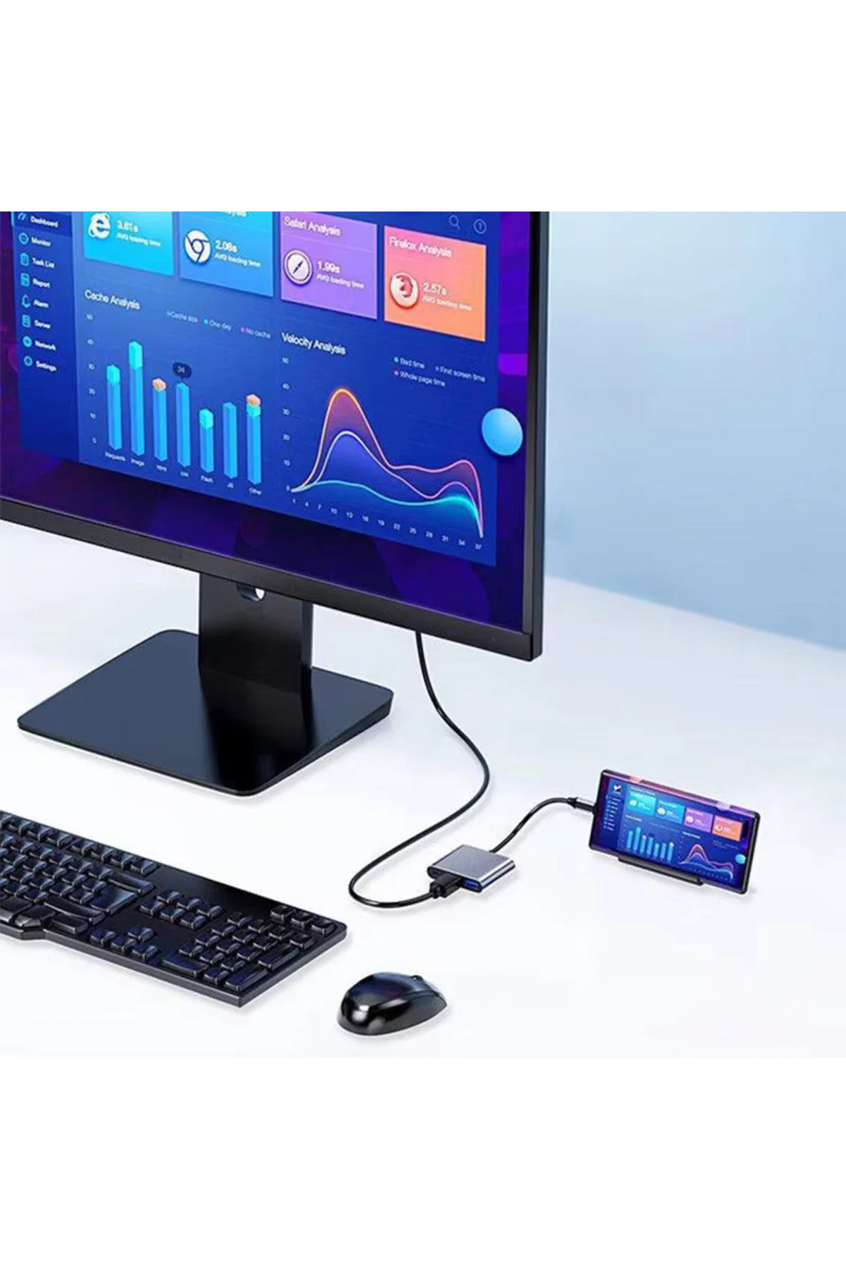 Hdmı Uyumlu 3 İn 1 Kablo Dönüştürücü Samsung Huawei İpad Mac Usb 3.1 Tip C Hdmı Uyumlu 4k Adaptör 001