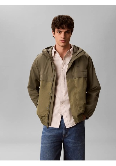 Calvin Klein Ls Ltwt Nylon Mıxed, Ldy Yeşil Erkek Ceket