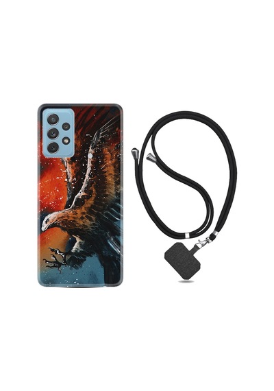 Samsung Uyumlu Galaxy A72 Kılıf Ipli Askılı Kartal Uçarken 1718