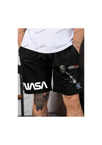 Tarzsokak Y2k Unisex Yaz Şort Bermuda Harajuka Anime Retro Kod-11485 Siyah