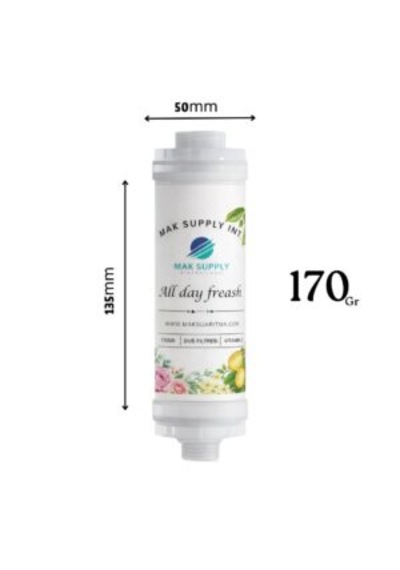 Duş Filtresi C Vitaminli Limon / C Vitaminli Kokusuz / Gül Hyaluronik Asit beyaz