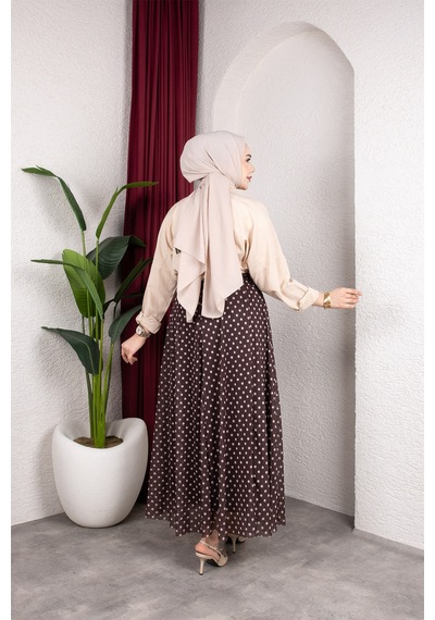 Hira Life Fashion Kadın Astarlı Puantiye Desenli Tül Etek Kahverengi-bej Kahverengi-bej Hira Life Fashion Kadın Astarlı Puantiye Desenli Tül Etek Kahverengi-bej Kahverengi-bej