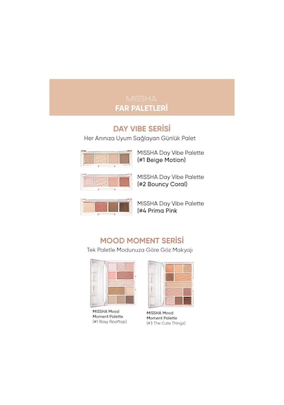 Yoğun Pigmentli Mat Ve Işıltılı Tonlar Barındıran 4'lü Far Paleti Day Vibe Palette No:2 Bouncy Coral