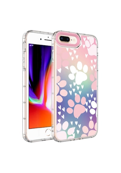 Apple Uyumlu iPhone 7 Plus Kılıf Renkli Desenli Sert Silikon Korn Kılıf