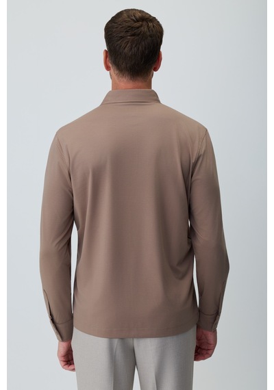 Morven Erkek Açık Kahve Polo Yaka Rayon Sweatshirt 27ks063002411 Açık Kahve Açık Kahverengi