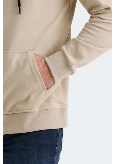 Slazenger Onca Erkek Kanguru Cepli Kapüşonlu Bej Sweatshirt Bej