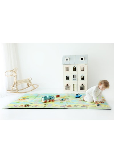 Bebebao Doğa Keşif Yolu İle Minik Kaşifler Gökyüzü ve Dağ Rotaları Katlanabilir Oyun Matı 200x130x1 CM