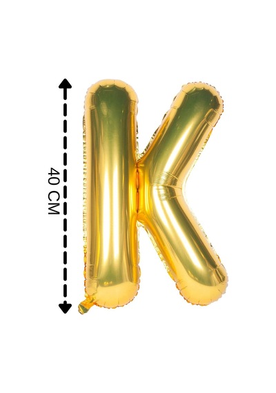 Folyo Balon K Harfi Helyum Balon 40 Cm Gold Renk Altın