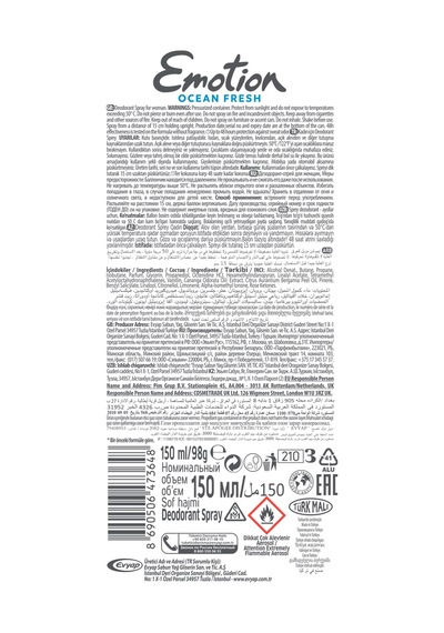 Emotion Ocean Fresh Kadın Sprey Deodorant 150 ML + Rol-On 50 ML + Arko Soft Touch Bakım Kremi 250 ML + Duru Lotus Çiçeği Duş Jeli 450 ML