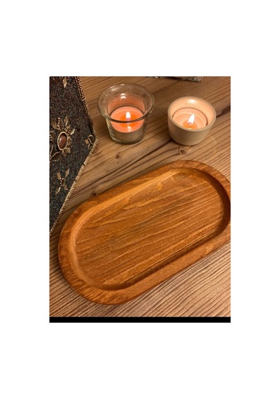 Sunum Servis Tabağı 22x11cm Çok Amaçlı Sunum Tabağı Yağdanlık Sabunluk Stand Altlık Kahverengi Kahverengi