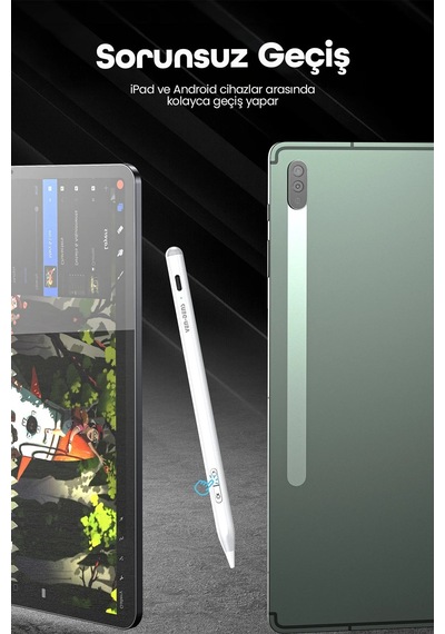 Ven-dens Vd-sp006 Apple Uyumlu iPad Ve Android Uyumlu Manyetik Tablet Kalemi, Type-c Şarj, 8 Saat, Beyaz