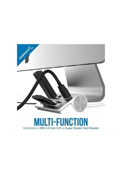 Sabrent 3 Bağlantı Noktalı Alüminyum Usb 3.0 Hub Ve Çoklu Kart Okuyucu Hb-macr