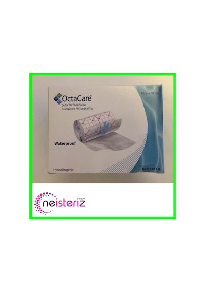 Octacare Şeffaf PU Su Geçirmez Bant Flaster 10 M x 10 CM