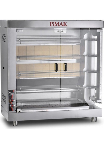 Pimak Kollu Setüstü Piliç Çevirme Makinesi 4 Şiş 20 Piliç Doğalgazlı