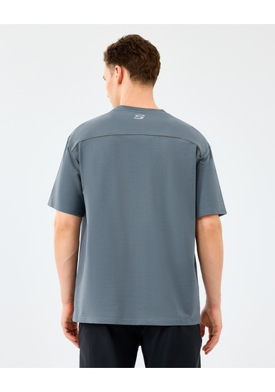 Skechers M Graphic Tee Reflect Logo Oversize T-shirt Erkek Gri Tshirt S231094-3998 gri