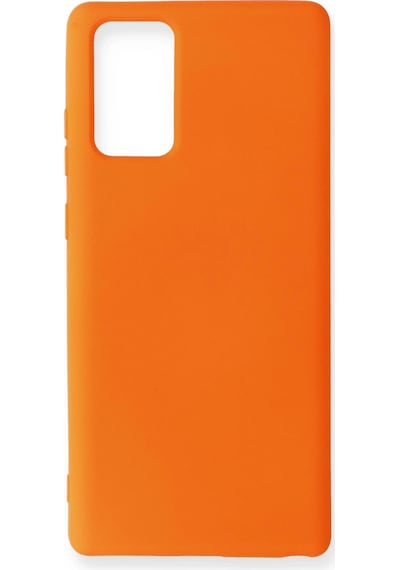 Newface Samsung Galaxy Uyumlu Note 20 Kılıf Nano İçi Kadife Silikon Semeglbl - 53 - Turuncu