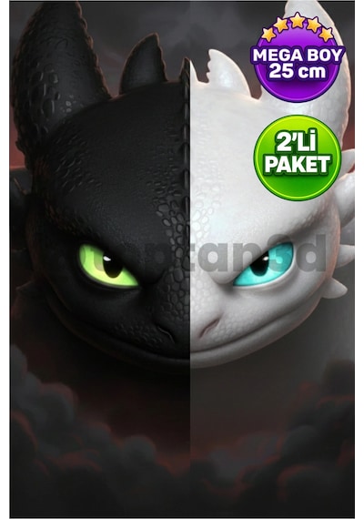 Mega Boy İkili Paket - 2'li Ejderha Seti - 25 Cm