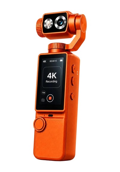 4k Hd Taşınabilir Vlog Spor Ve Aksiyon Kamerası, 2.0 Döndürülebilir Ips Ekran, Gimbal, 48 Megapiksel, Mp4, Micro S