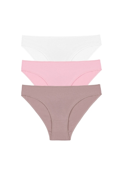 Suwen 3lü Paket Slip Külot St004060140 Ekru - Vizon - Pembe